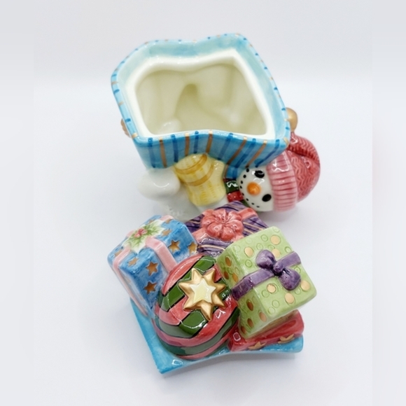 Vintage Fitz and Floyd Frosty Folks Candy Box 1999 With‎ Box - Picture 5 of 12